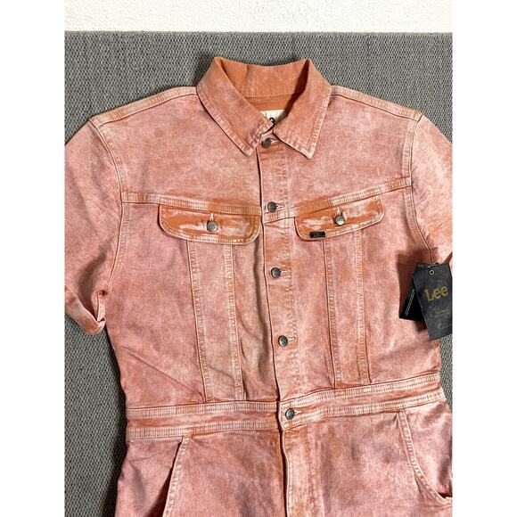 Lee Union-Alls Denim Romper Womens M Persimmon Short Acid Wash Modern Retro - Picture 3 of 16